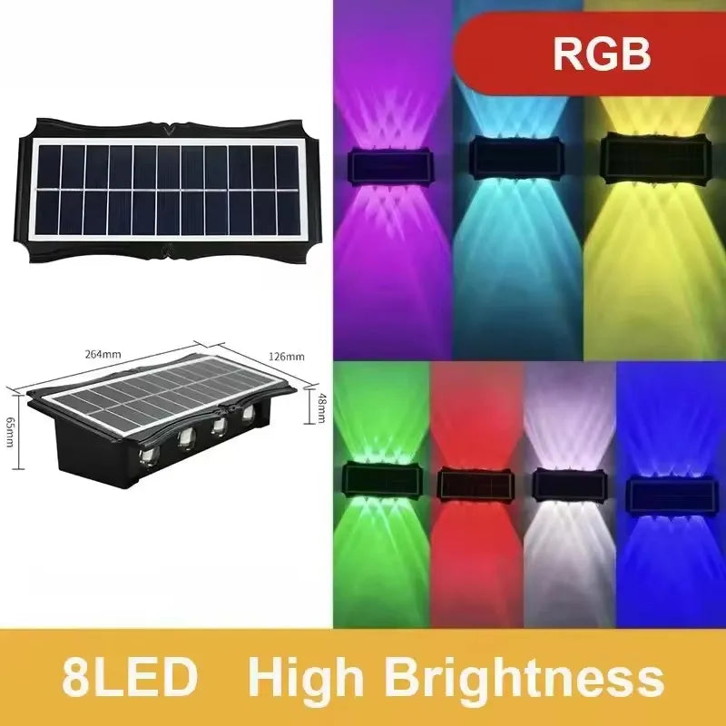 Solar Wall Lamp Outdoor LED Solar Light Waterproof up and down Luminous Lighting Yard Garden Decoration Solar Powered Lights