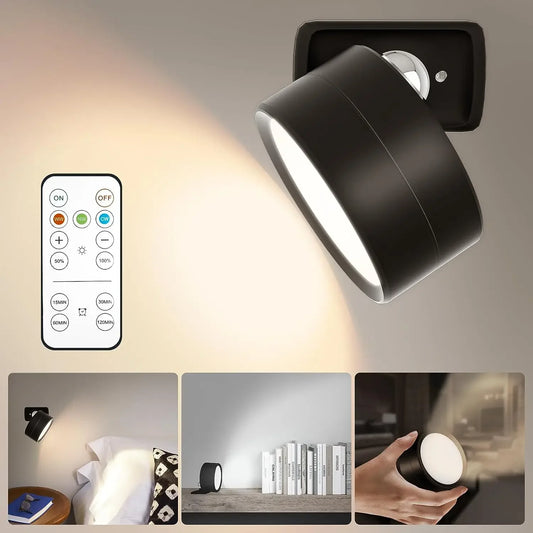 Magnetic LED Wall Light Night Dimmable Magnetic Picture Lights 360° Rotation Touch Remote Control Cabinet Spotlight Night Lamp