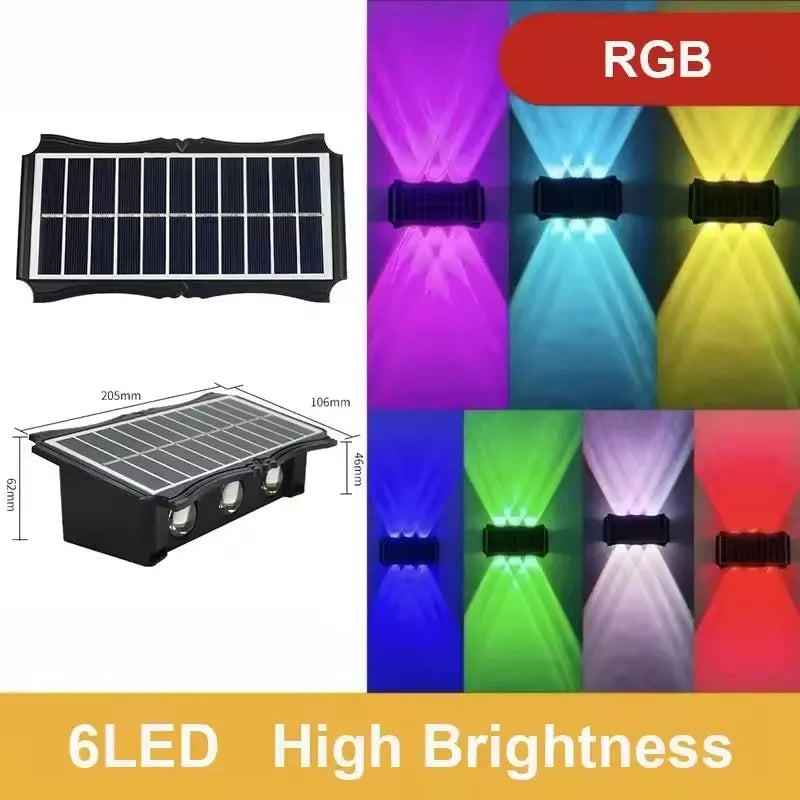 Solar Wall Lamp Outdoor LED Solar Light Waterproof up and down Luminous Lighting Yard Garden Decoration Solar Powered Lights