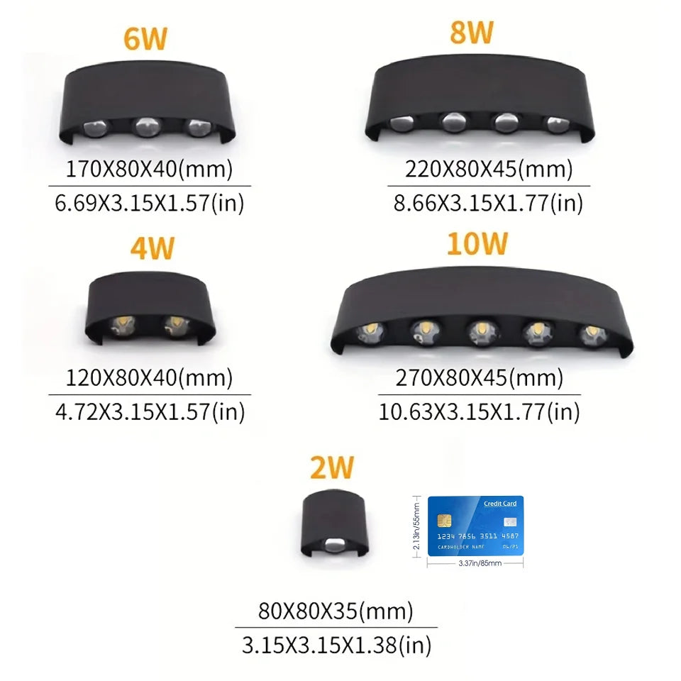 LED Wall Lamp Outdoor Waterproof IP66 Interior Wall Light 2W 4W 6W 8W 10W Minimalist Creative Bedroom Bedside Lamp