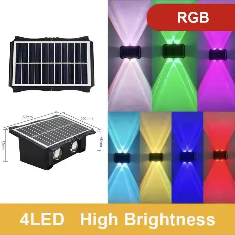 Solar Wall Lamp Outdoor LED Solar Light Waterproof up and down Luminous Lighting Yard Garden Decoration Solar Powered Lights