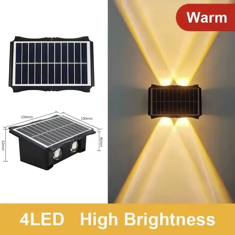 Solar Wall Lamp Outdoor LED Solar Light Waterproof up and down Luminous Lighting Yard Garden Decoration Solar Powered Lights
