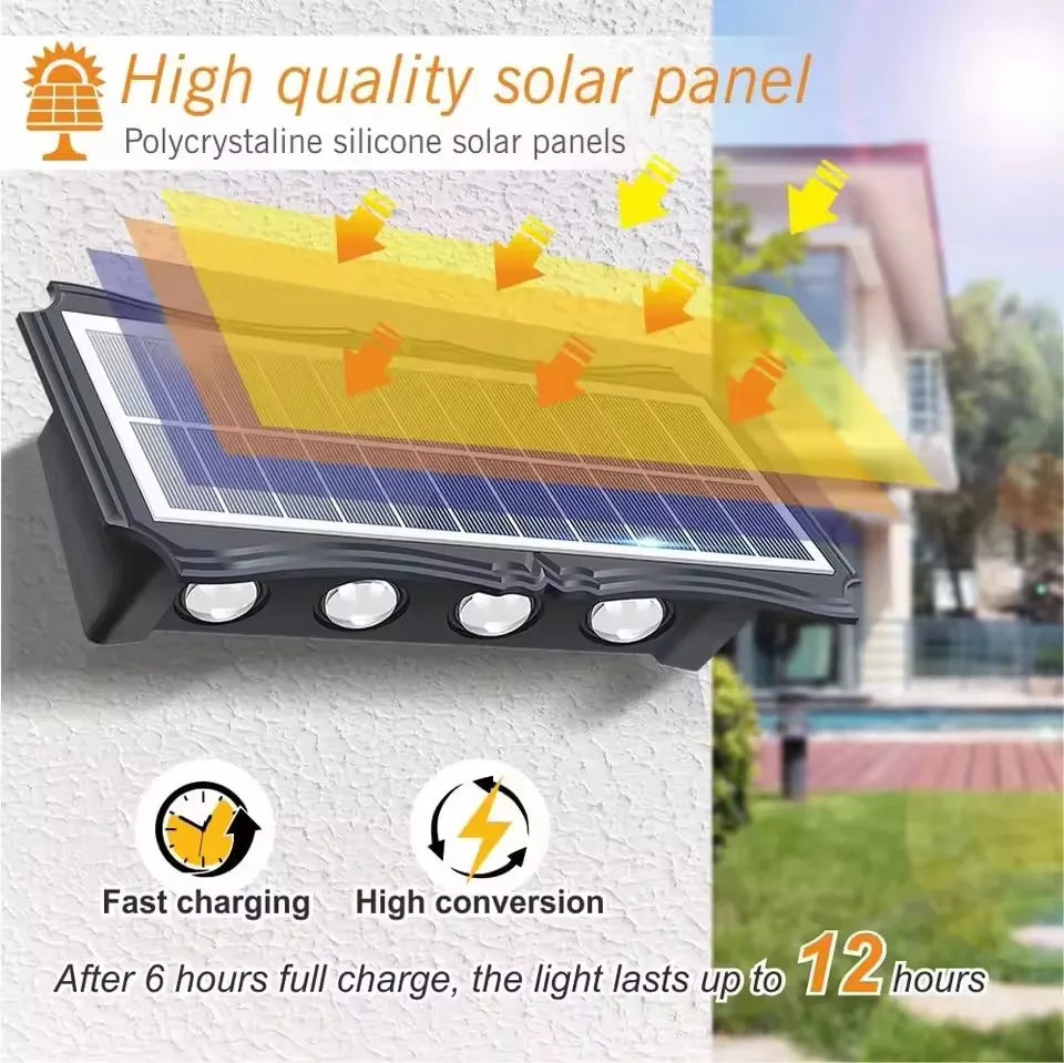 Solar Wall Lamp Outdoor LED Solar Light Waterproof up and down Luminous Lighting Yard Garden Decoration Solar Powered Lights